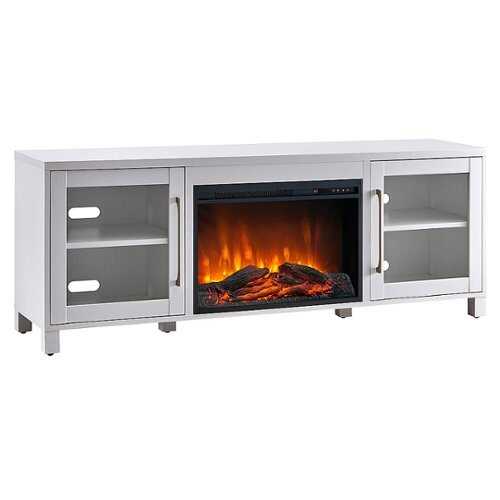 Rent to own Camden&Wells - Quincy Log Fireplace TV Stand for TVs up to 80" - White