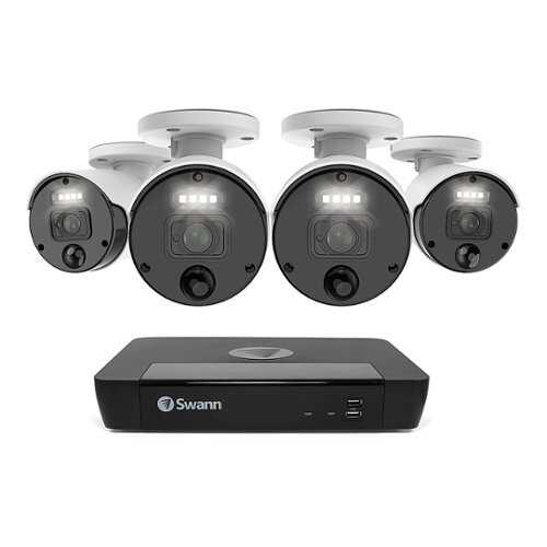 Rent to own Swann Master Series 4K, 8-Channel, 4-Camera, Indoor/Outdoor PoE Wired 4K UHD 2TB HDD NVR Security Surveillance System