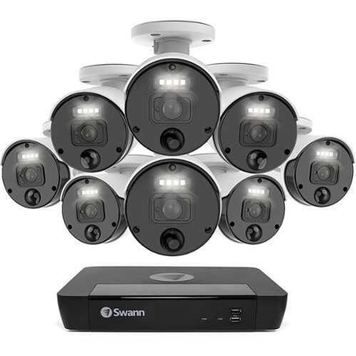 Rent To Own - Swann Master Series 4K, 8-Channel, 8-Camera, Indoor/Outdoor PoE Wired 4K UHD 2TB HDD NVR Security Surveillance System