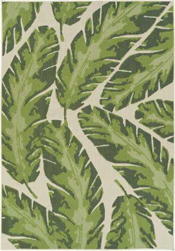 Rent to own Kaleen - Amalie Collection Lime Green 7'2" x 10'5" Rectangle  Residential Indoor-Outdoor Area Rug - Lime Green