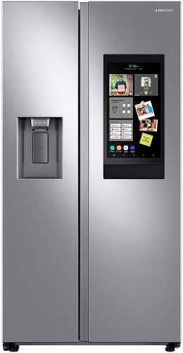 Rent To Own - Samsung - OBX 21.5 Cu. Ft. Side-by-Side Counter-Depth Refrigerator with 21.5" Touchscreen Family Hub - Stainless Steel