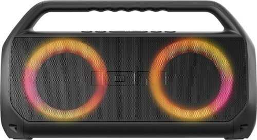 Rent to own ION Audio - Water-Resistant Bluetooth Stereo Boombox with Lights - Black