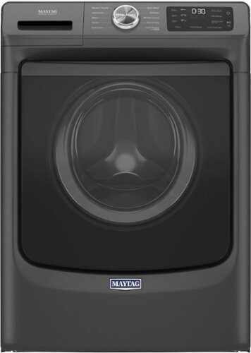 Rent to own Maytag - 4.5 Cu. Ft. High Efficiency Stackable Front Load Washer with Steam and Extra Power Button - Volcano Black