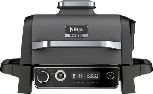 Rent to own Ninja - Woodfire 7-in-1 Outdoor Grill, Master Grill, BBQ Smoker, & Outdoor Air Fryer with Woodfire Technology - Grey
