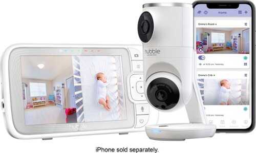 Rent To Own - Hubble Connected - Nursery Pal Dual Vision 5" Smart HD Dual Camera Baby Monitor - White