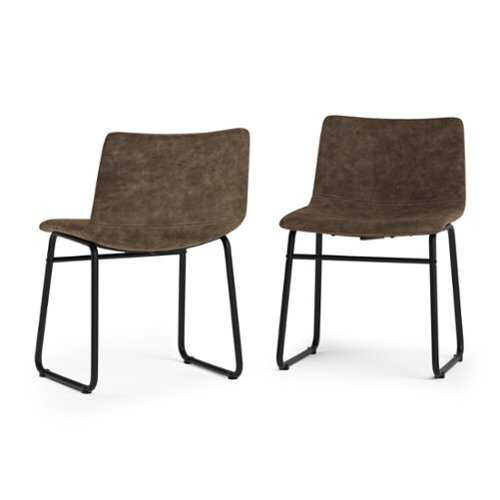 Rent to own Simpli Home - Warner Dining Chair (Set of 2) - Distressed Brown