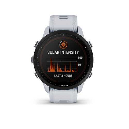 Garmin - Forerunner 955 Solar GPS Smartwatch 47 mm Fiber-reinforced polymer - Whitestone