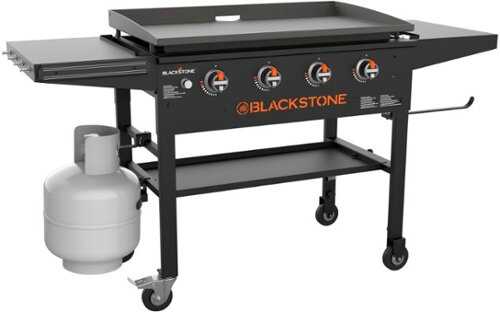 Rent to own Blackstone - Original 36 In. 4-Burner Outdoor Griddle with Foldable Side Shelves - Black