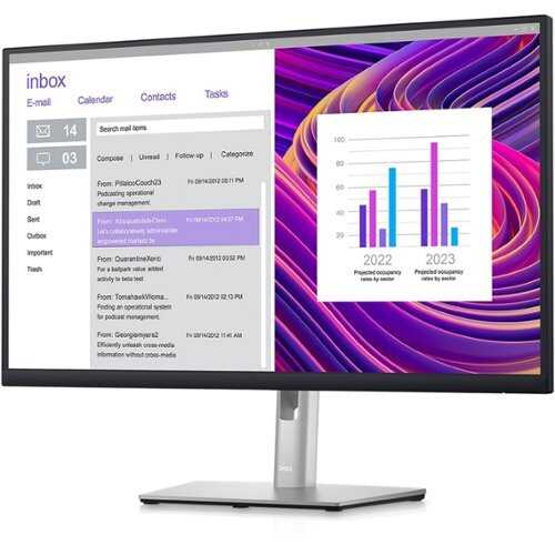 Rent to own Dell - 27" LCD Monitor (DisplayPort, USB) - Black, Silver