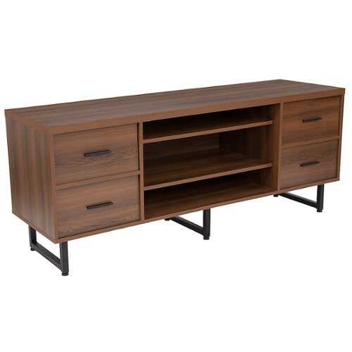 Rent to own Flash Furniture - Lincoln Collection TV Stand in Wood Grain Finish - Rustic