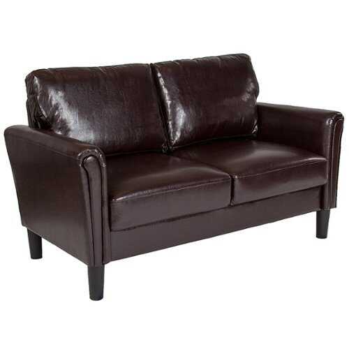 Rent to own Flash Furniture - Bari Upholstered Loveseat - Brown LeatherSoft