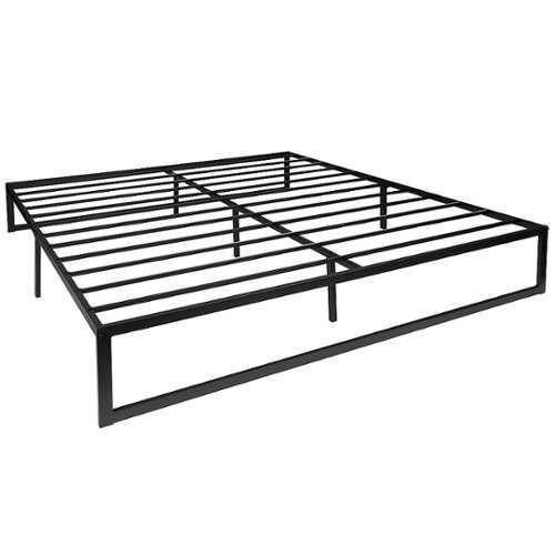 Financing Available - Flash Furniture - Universal 14 Inch Metal Platform Bed Frame - No Box Spring Needed w/ Steel Slat Support and Quick Lock Functionality - Black