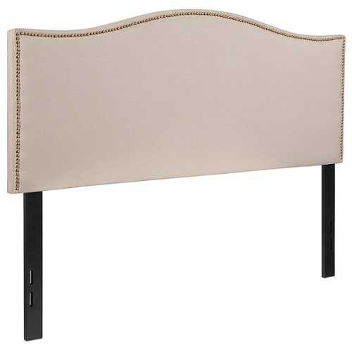 Rent to own Flash Furniture - Lexington Arched Upholstered Headboard with Accent Nail Trim - Beige