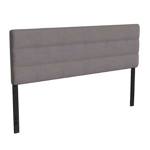 Rent to own Flash Furniture - Paxton Channel Stitched Upholstered Headboard, Adjustable Height from  44.5" to 57.25" - Gray