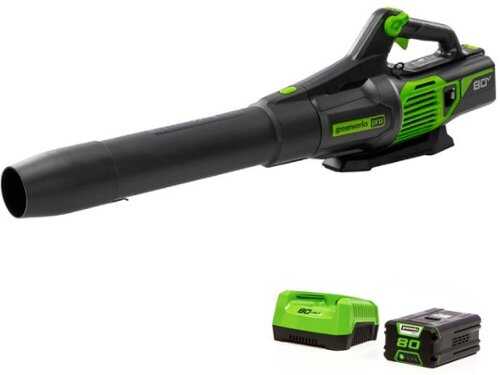 Rent to own Greenworks Pro 80V Brushless Leaf Blower 170 MPH 730 CFM with 2.5Ah Battery & Rapid Charger - Green