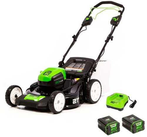 Rent to own Greenworks - Pro 80V 21" Brushless Self-Propelled Electric Lawn Mower (2.0 Ah and 4.0 Ah Batteries and Rapid Charger Included) - Green