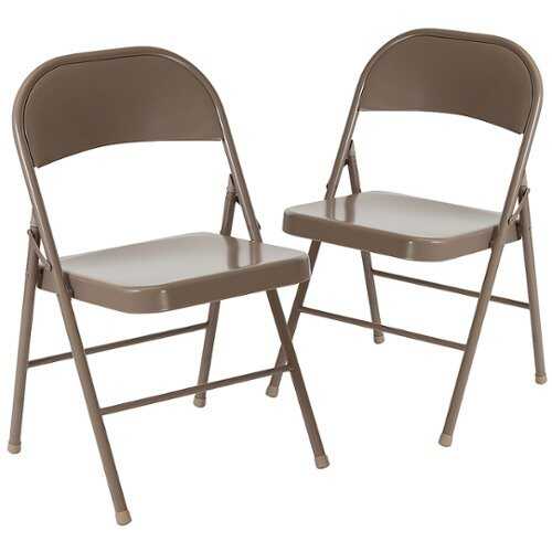 Rent to own Flash Furniture - 2 Pack HERCULES Series Double Braced Metal Folding Chair - Beige