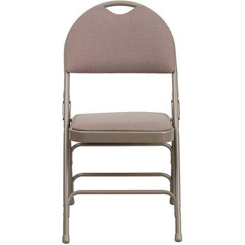 Rent to own Flash Furniture - 4 Pack HERCULES Series Extra Large Ultra-Premium Triple Braced Metal Folding Chair with Easy-Carry Handle - Beige Fabric/Beige Frame