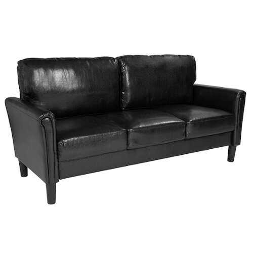 Rent to own Flash Furniture - Bari Upholstered Sofa - Black LeatherSoft