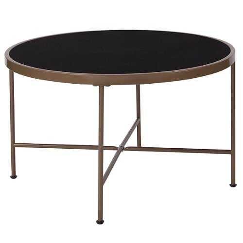 Rent to own Flash Furniture - Chelsea Collection Coffee Table with Metal Frame - Black Top/Matte Gold Frame
