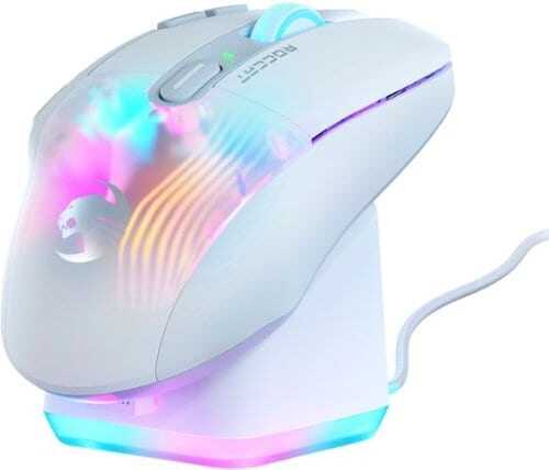 Rent to own ROCCAT Kone XP Air Wireless Optical Gaming Mouse with Charging Dock and AIMO RGB Lighting - White