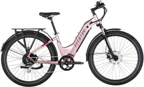 Rent to own Aventon - Level.2 Commuter Step-Through eBike w/ up to 60 miles Max Operating Range and 28 MPH Max Speed - Himalayan Pink