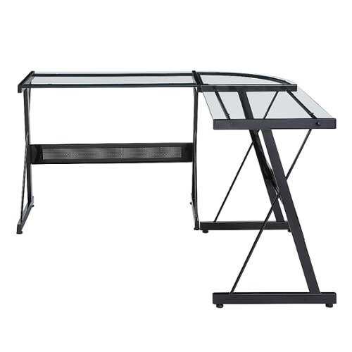 Rent to own OSP Home Furnishings - Prime L-Shape Desk - Clear/Black