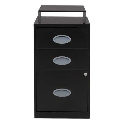 Rent to own OSP Home Furnishings - 3 Drawer Locking Metal File Cabinet Top Shelf - Black