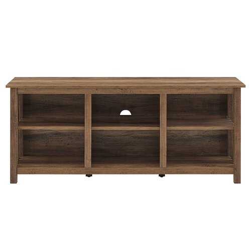 Rent to own Walker Edison - Mission-Style 6-Cubby TV Stand for TVs up to 65” - Rustic Oak