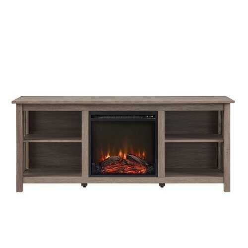 Rent to own Walker Edison - Mission-Style Fireplace TV Stand for Most TVs up to 65” - Driftwood