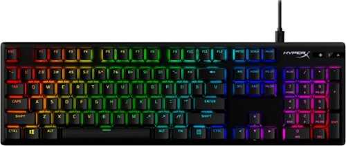 HyperX - Alloy Origins Wired Mechanical Red Linear Switch Gaming Keyboard with RGB Back Lighting - Black