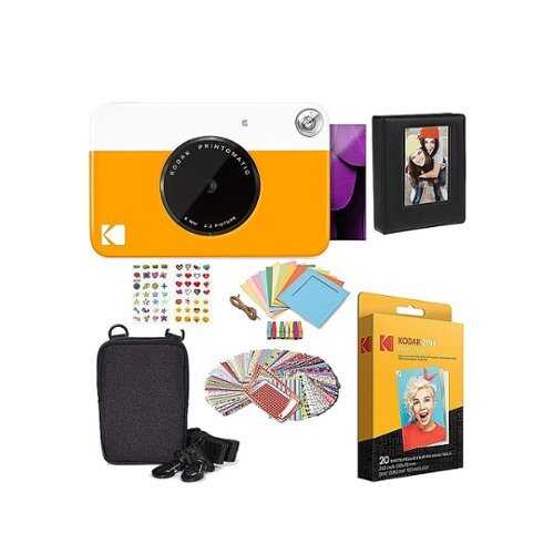 Rent to own Kodak - Printomatic Portable Instant Camera with 2" x 3" Zink Photo Paper, Case, Album & More! - Yellow