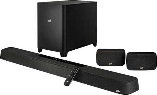 Rent to own Polk Audio - MagniFi Max AX SR Dual 2.5” Drivers Three 0.75” Tweeters and Four 1” X 3” Mid-Woofers Sound Bar with Wireless Subwoofer - Black