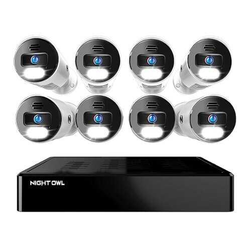 Rent to own Night Owl - 8 Channel Network Video Recorder with 8 Wired IP 4K HD Spotlight Cameras and 2TB Pre-Installed Hard Drive - Black and White