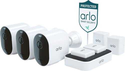 Rent to own Arlo - Pro 5S 2K Spotlight Camera Security Bundle – 3 Wire-Free Cameras Indoor/Outdoor with Color Night Vision (12 pieces) - White