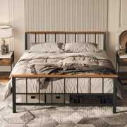 Rent to own Metal Platform Bed Frame, UHOMEPRO Queen Bed Frame with Headboard and Footboard, Bed Frame No Box Spring Needed, Queen Bed Frame for Kids Adult, Iron Bed Frame for Bedroom, Furniture, Black, W15292