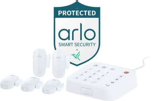 Rent to own Arlo - Home Security System with Wired Keypad Sensor Hub, (5) 8-in-1 Sensors, and Yard Sign - White