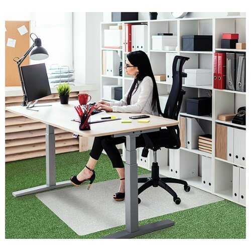 Rent to own Floortex - Ecotex® Polypropylene Rectangular Foldable Chair Mat for Carpets - 36" x 48" - White