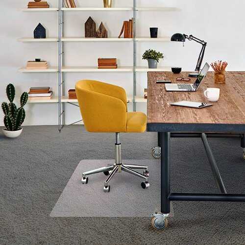 Rent to own Floortex - Advantagemat® Vinyl Rectangular Chair Mat for Carpets up to 1/4" - 50" x 72" - Clear