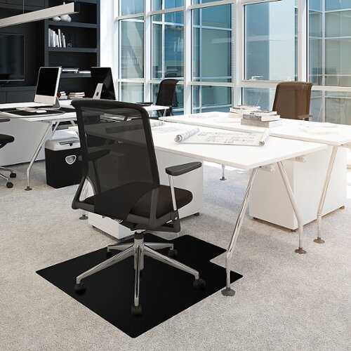 Rent to own Floortex - Advantagemat® Vinyl Lipped Chair Mat for Carpets - 45" x 53" - Black