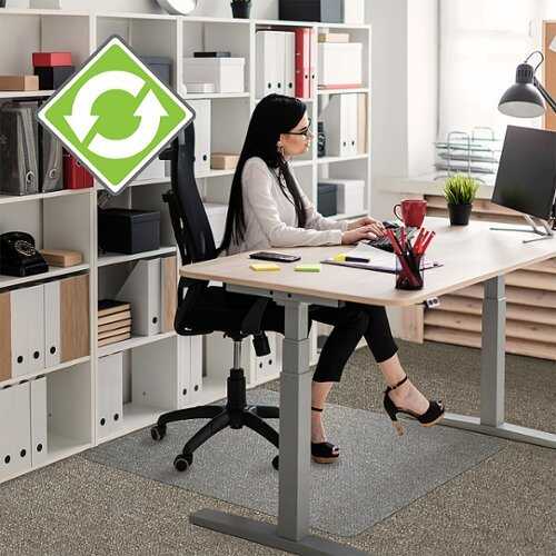 Rent to own Floortex - Ecotex® Enhanced Polymer Rectangular Chair Mat for Carpets up to 3/8" - 48" x 51" - Clear