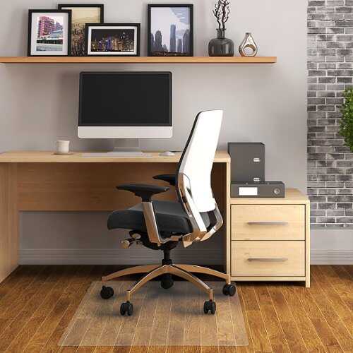 Rent to own Floortex - Advantagemat Vinyl Rectangular Chair Mat for Hard Floor - 50" x 73" - Clear