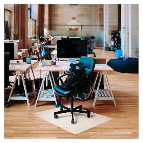 Rent to own Floortex - Ecotex® Polypropylene Rectangular Anti-Slip Foldable Chair Mat for Hard Floors - 46" x 57" - White
