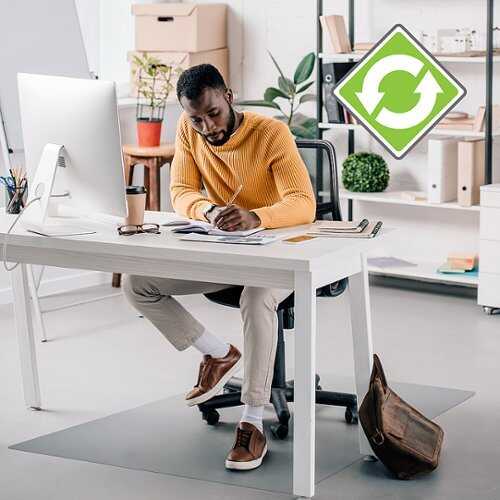 Rent to own Floortex - Ecotex Enhanced Polymer Rectangular Chair Mat for Hard Floors - 48" x 60" - Clear