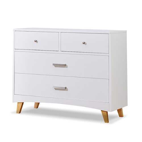 Rent to own Sorelle - Soho 4 Drawer Dresser - White and Natural Wood