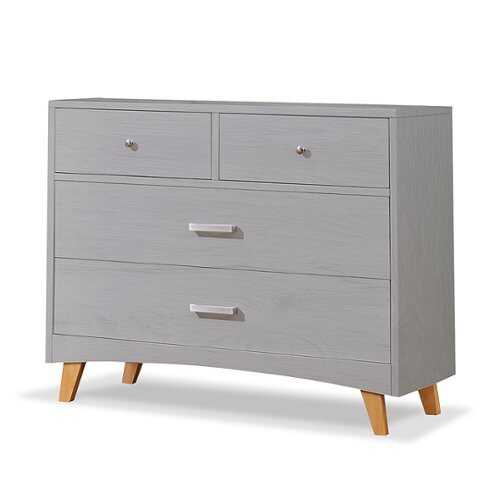 Rent to own Sorelle - Soho 4 Drawer Dresser - Weathered Gray and Natural Wood