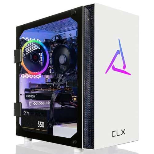 CLX - SET Gaming Desktop - AMD Ryzen 5 5600 - 16GB Memory - Radeon RX 6500 XT - 1TB M.2 NVMe SSD - White