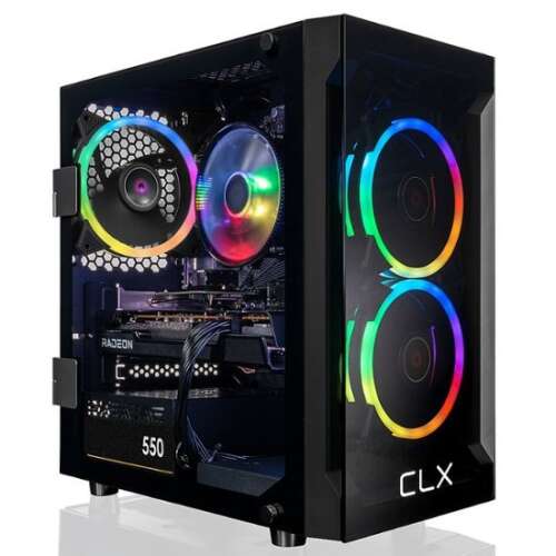 CLX - SET Gaming Desktop - AMD Ryzen 7 5700X - 16GB Memory - Radeon RX 6600 - 500GB M.2 NVMe SSD + 2TB HDD - Black