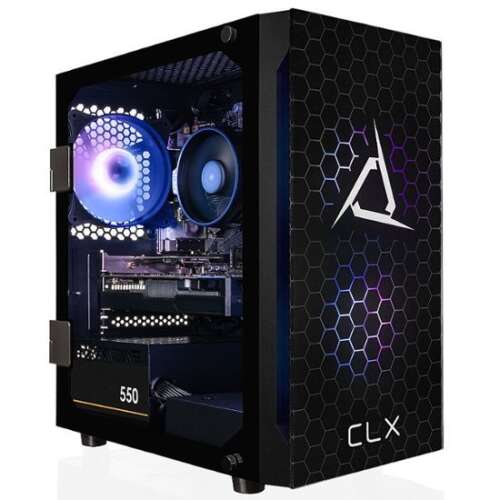 CLX - SET Gaming Desktop - AMD Ryzen 5 5500 - 8GB Memory - Radeon RX 6400 - 500GB M.2 NVMe SSD - Black