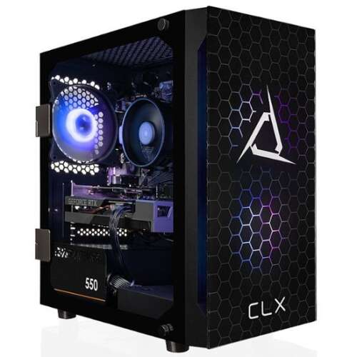 CLX - SET Gaming Desktop - AMD Ryzen 5 5500 - 16GB Memory - GeForce RTX 3050 - 500GB M.2 NVMe SSD - Black